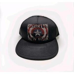 Brooklyn New York Captain America Black Trucker Hat Cap Marvel NYC